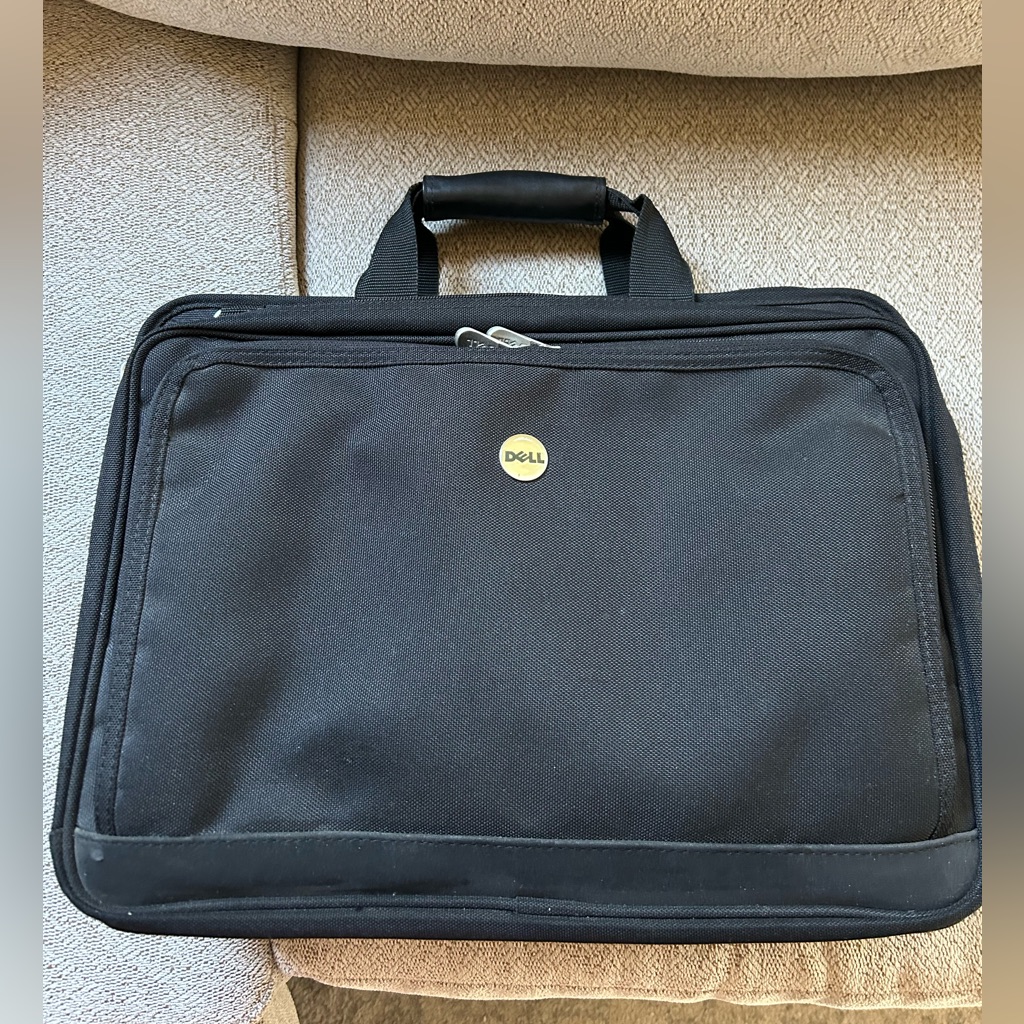 Dell Black Laptop Bag Soft Briefcase Office Lots Of Storage